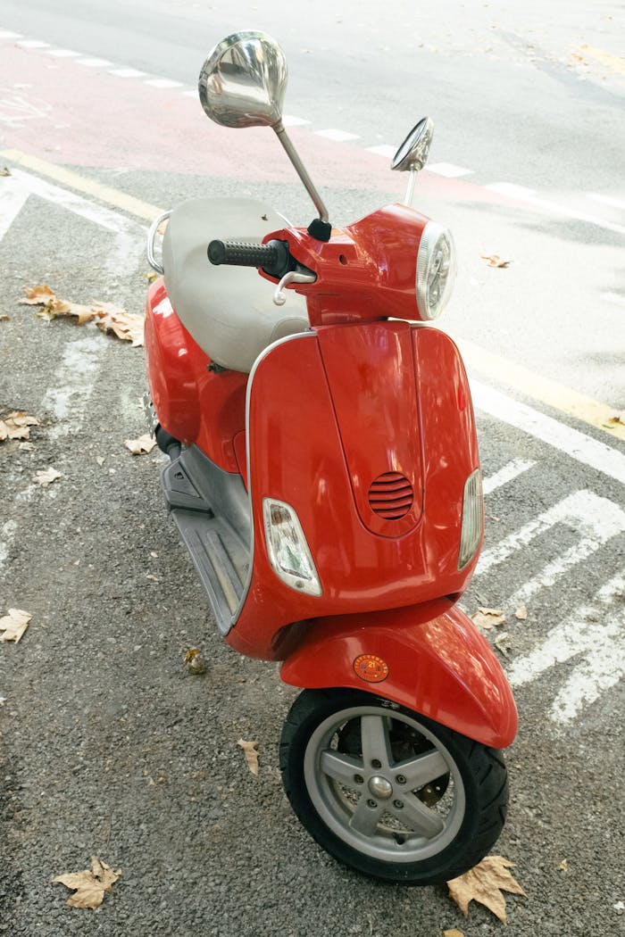 Photo Red Motor Scooter